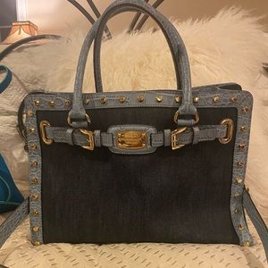 EUC Michael Kors Satchel. Beautiful Leather & Denim.